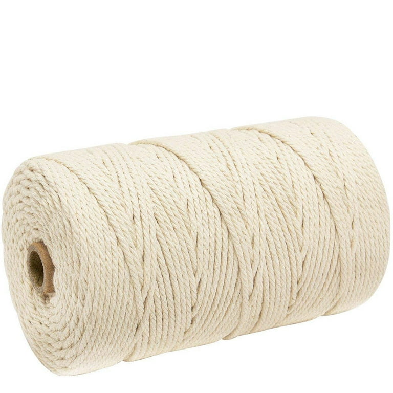 Dengmore Natural Macrame Cord 3mm x 218 Yards Cotton Macrame Cords Colored  Cotton Macrame Rope Craft Cord for DIY Crafts Knitting Plant Hangers