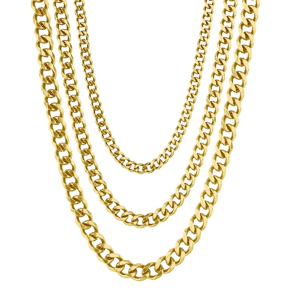 Dengmore Necklace Gold Plated Rope Chain 3mm Stainless Steel Men Chain Necklace Women Chains 24 Inches
