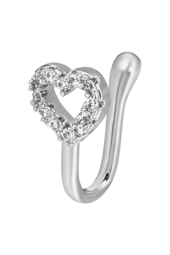 Nose Jewelry U Shaped Fake Nose Ring Crystal Studded Butterfly Nose Nail No Hole Nose Clip Piercing Jewelry