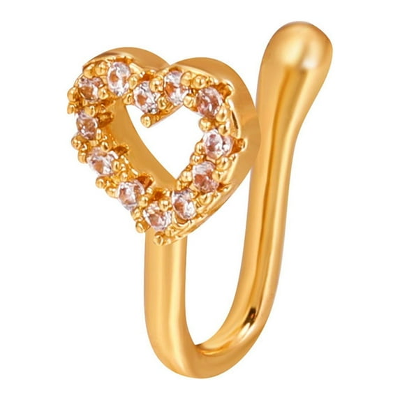 Dengmore Nose Jewelry U Shaped Fake Nose Ring Crystal Studded Butterfly Nose Nail No Hole Nose Clip Piercing Jewelry
