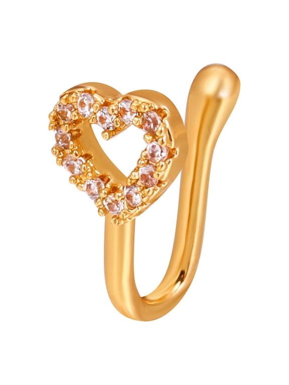 Nose Jewelry U Shaped Fake Nose Ring Crystal Studded Butterfly Nose Nail No Hole Nose Clip Piercing Jewelry