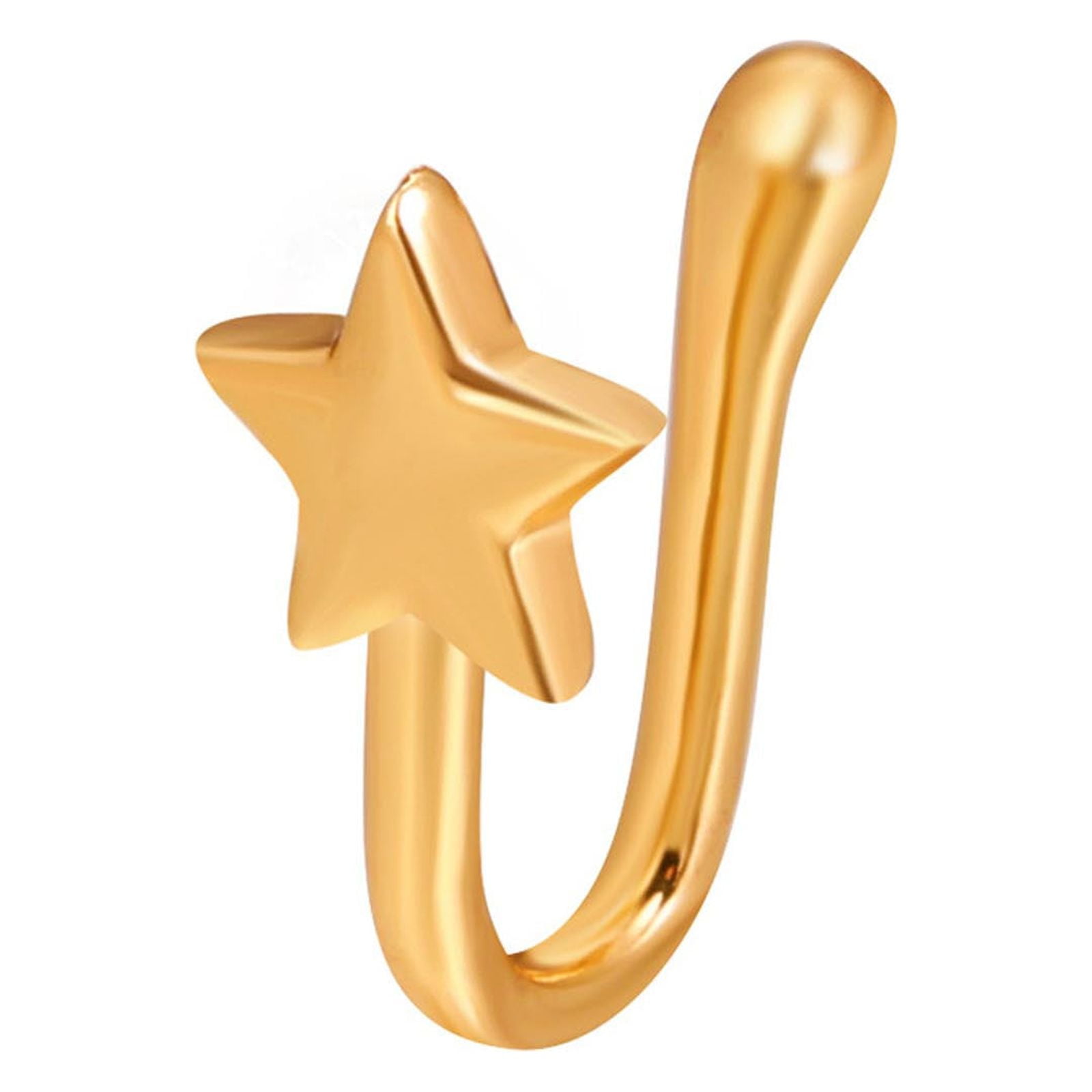 Dengmore Nose Jewelry U Shaped Fake Nose Ring Crystal Studded