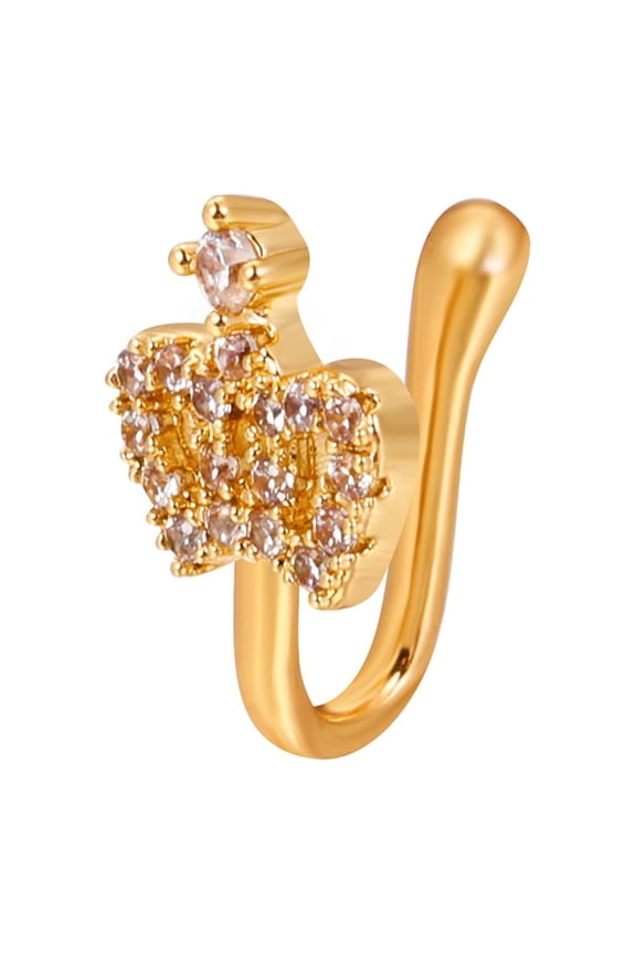 Nose Jewelry U Shaped Fake Nose Ring Crystal Studded Butterfly Nose Nail No Hole Nose Clip Piercing Jewelry