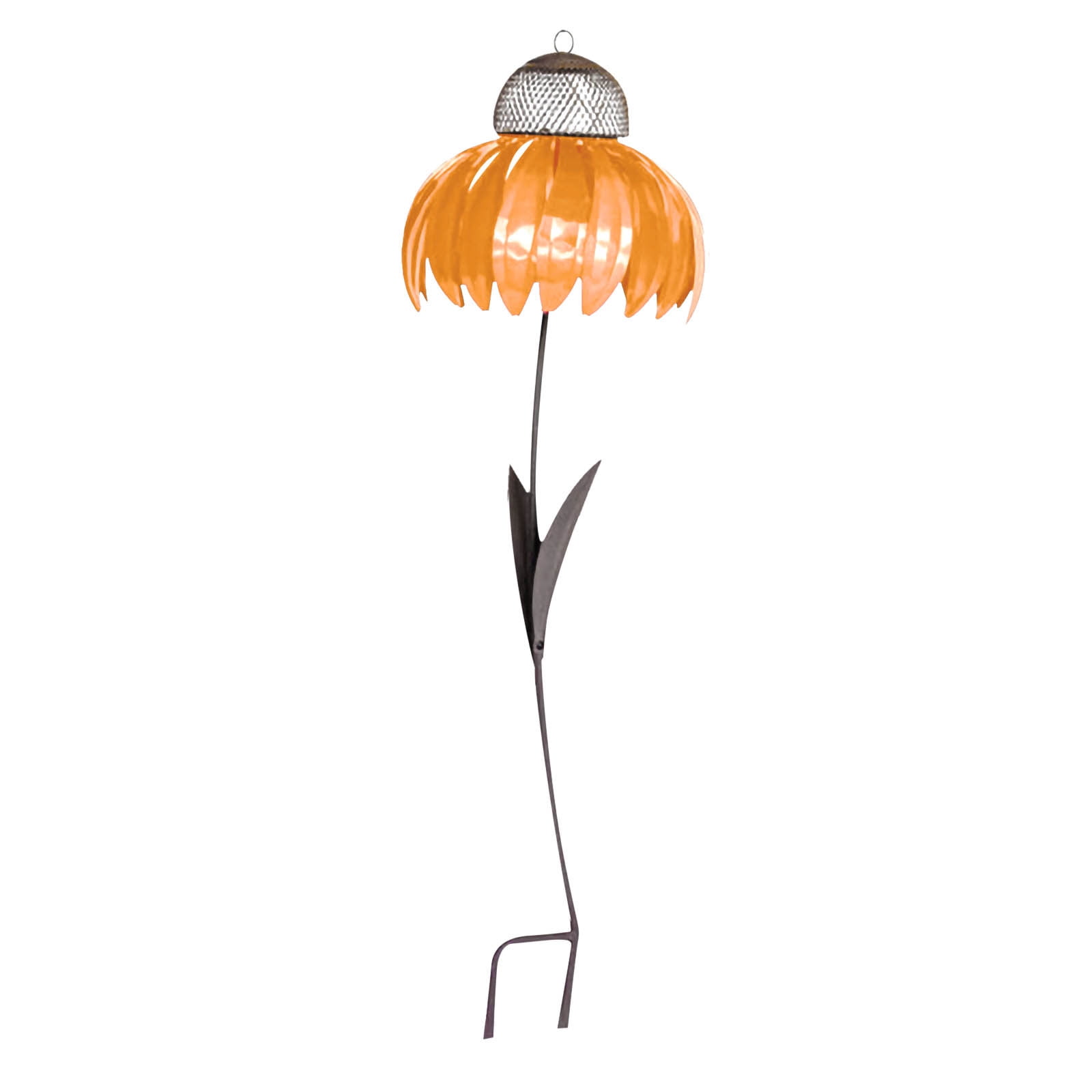 Dengmore Orange Coneflower Standing Bird Feeder with Metal Groundplug