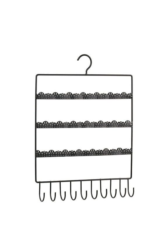 Organizer For Display — Jewelry Stand For Hanging Rings and Earrings Wall Mounted Jewelry Organizer Light Luxury Metal Wall Jewelry Display Stand Ins Girls Princ