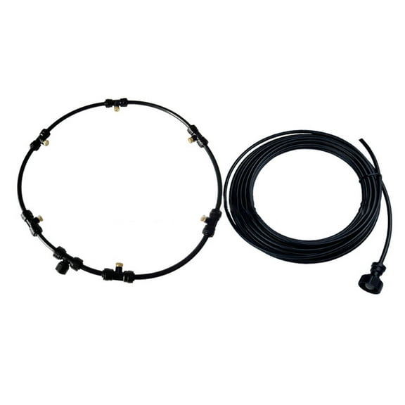 Dengmore Outdoor Fan Mist Cooling System Kit for Patio Fan Garden Greenhouse 9.8FT Misting Line & 4 Brass Mist Nozzles Misters Connect to Outdoor Fan Misting Fan Cooler, Plastic
