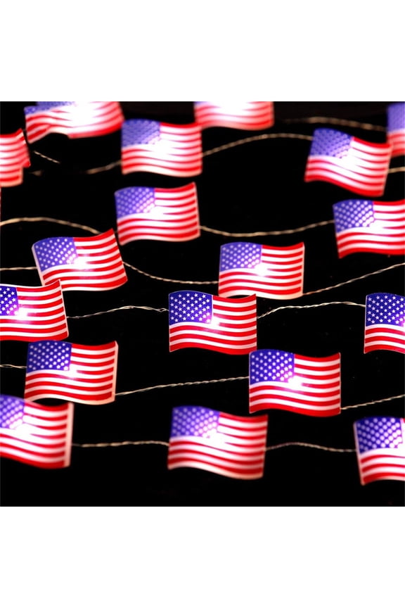 Dengmore Patriotic Decorations Lights LED String Lights 10FT 30LEDs American Flag Lights USB And