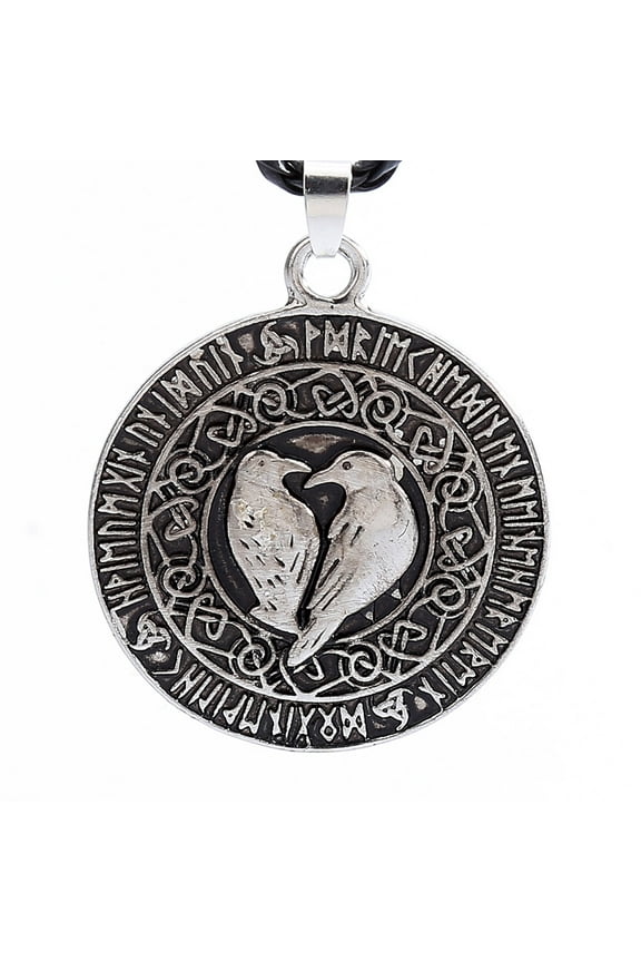 Pendant Norse Viking Pendant Necklace Valknut Raven Pendant Runa Talisman Amulet Knot