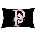 thumbnail image 1 of Dengmore Pillow Covers English Alphabet ANW Floral Pillowcases Black Throw Pillow Case for Home Decor, 1 of 2
