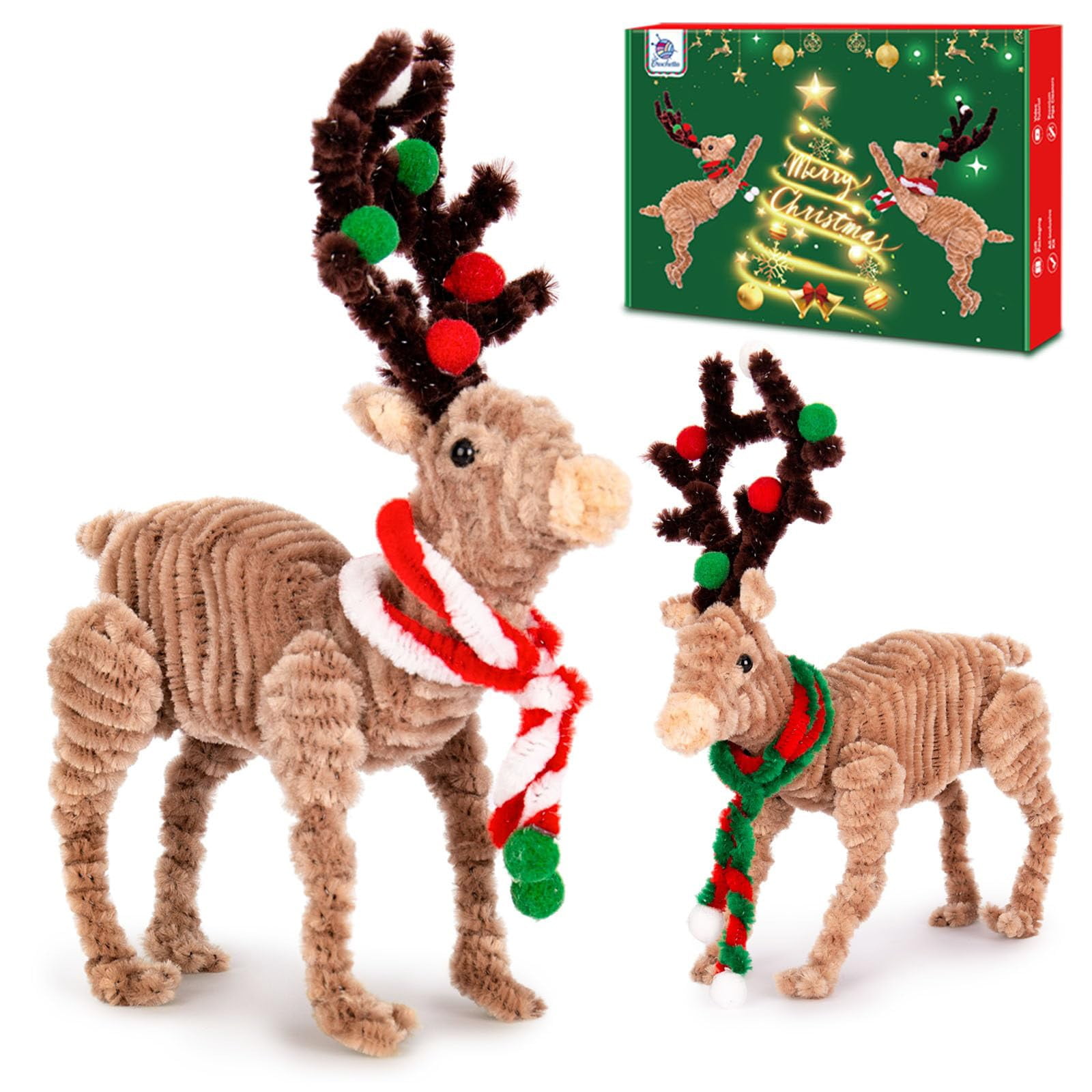 Dengmore Pipe Cleaners Christmas Decoration Plush Reindeer Ornament ...