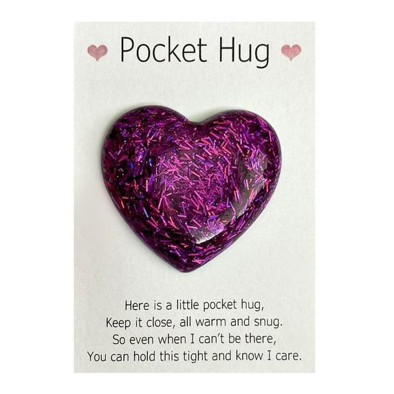 Dengmore Pocket Hug Token Little Heart Alloy Heart Token Long Distance Hug Card Greeting Cards Keepsake for Friends Colleagues Family Distance Social Present During Lockdown