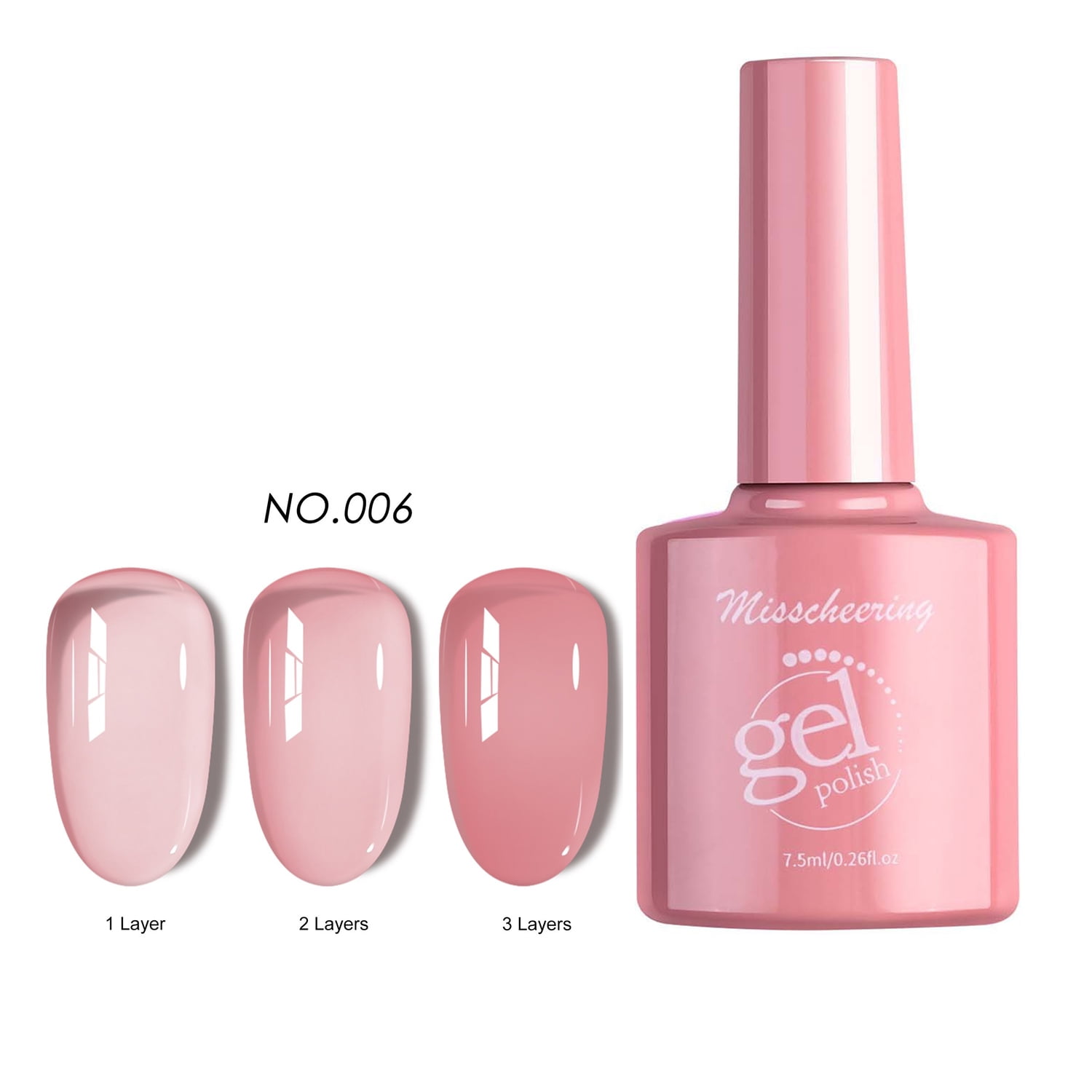Dengmore Pretty Jelly Gel Nail Polish Set Pink Gel Polish Crystal Transparent Gel Polish Kit Nail Art Varnish Manicure Collection Christmas Valentine's Day Gift Set 7ML