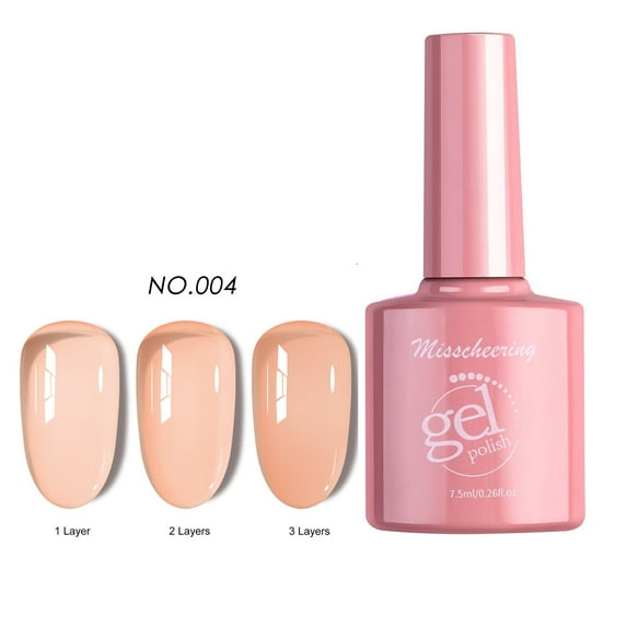 Dengmore Pretty Jelly Gel Nail Polish Set Pink Gel Polish Crystal Transparent Gel Polish Kit Nail Art Varnish Manicure Collection Christmas Valentine's Day Gift Set 7ML