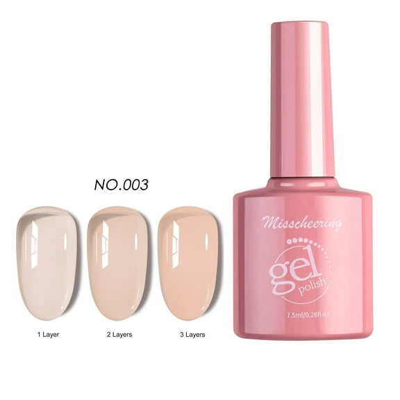 Dengmore Pretty Jelly Gel Nail Polish Set Pink Gel Polish Crystal Transparent Gel Polish Kit Nail Art Varnish Manicure Collection Christmas Valentine's Day Gift Set 7ML