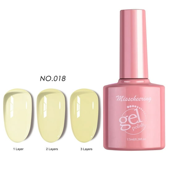 Dengmore Pretty Jelly Gel Nail Polish Set Yellow Gel Polish Crystal Transparent Gel Polish Kit Nail Art Varnish Manicure Collection Christmas Valentine's Day Gift Set 7ML