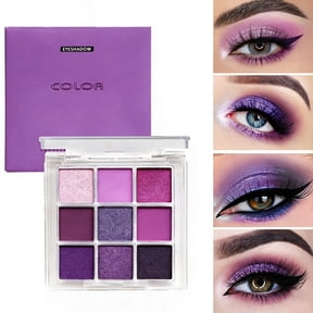 Dengmore Purple Eyeshadow Palette 9 Highly Eyeshadow Palette Glitter Eyeshadow Palette Shimmer Finishes Long-Lasting Cool Tone Eye Makeup Palette Halloween