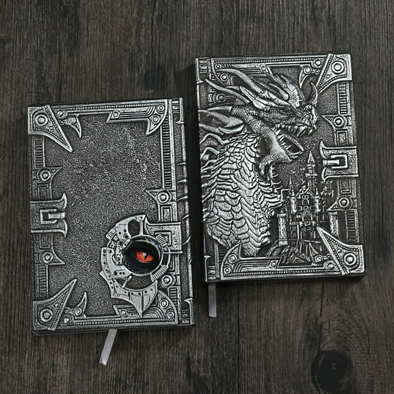 FFENYAN Retro Embossed Evil Dragon Notebook Dinosaur European Notepad Stereoscopic 100 Pages
