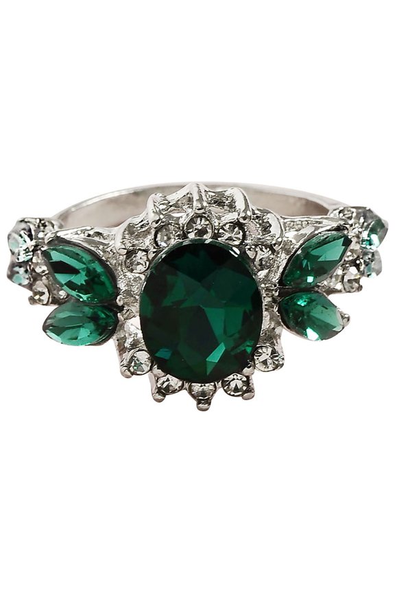 Ring Ladies Silver Colorful Water Drop Oval Wedding Rings Gift Rings 1pc