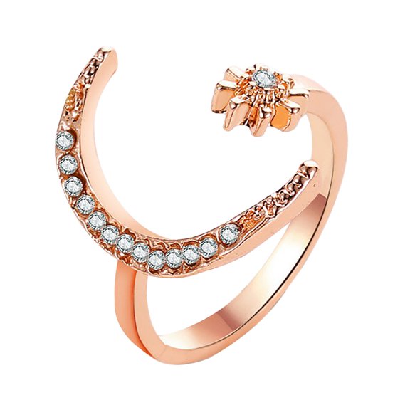 Dengmore Ring Star And Moon Ring Star Moon Index Finger Open Ring