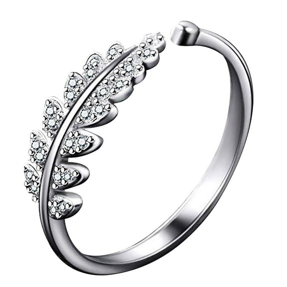 Dengmore Ring The Set Crystal Leaf Opening Ring Reveals Your Unique Personality