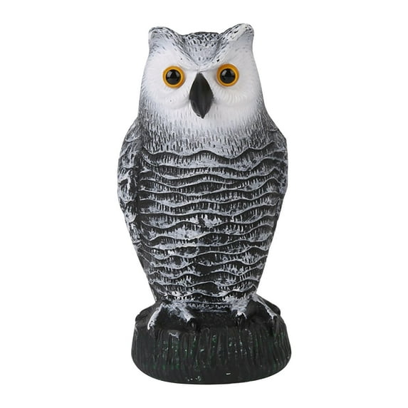 Dengmore Room Decoration Fake Owl Bird Scarecrow Decoy Plastic Owl Bird Deterrents Outdoor Ornaments