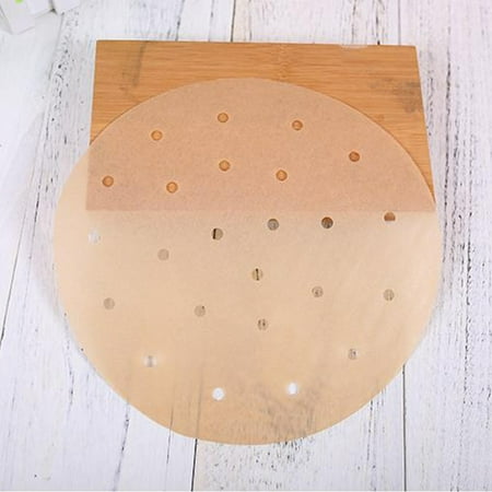 Dengmore Round Air Fryer Non-stick Steamer Pad Perforated Unbleached Parchment Paper for Kitchen