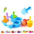 thumbnail image 1 of Fridja Silicone 7-hole Popsicle Mold With Lid Colorful Diy Ice Cream Mold Ice Tray for Kitchen, 1 of 2