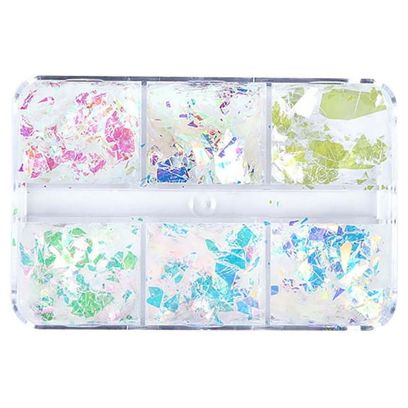 Dengmore Small 6-box Imitation Cloud Brocade Wafer Dream Polarized Highlight Irregular Nail Art PET Sequins