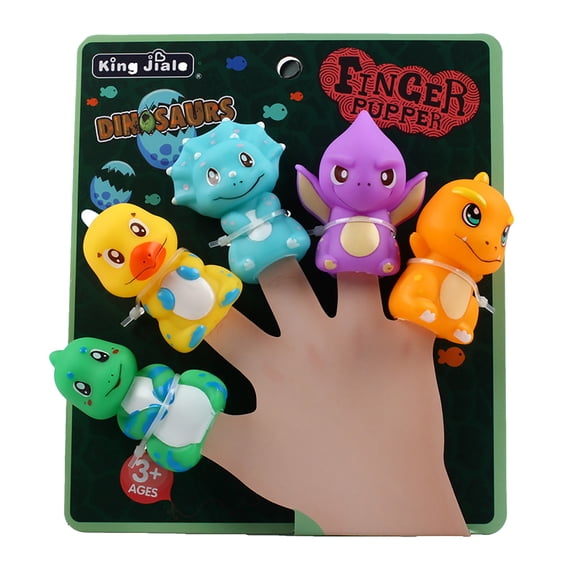 Dengmore Soft Rubber Dinosaur Hand Puppet Toy Educational Finger Doll Finger Doll Gift for Kids