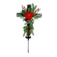 thumbnail image 1 of Dengmore Solar Lights Outdoor Red Flowers Lights Ground Insert Ornaments Illuminated Cross Pile Courtyard Pathways Lights Garden Stake Lights Christmas Party Lawns Yard Decor, Decoration, 1 of 9