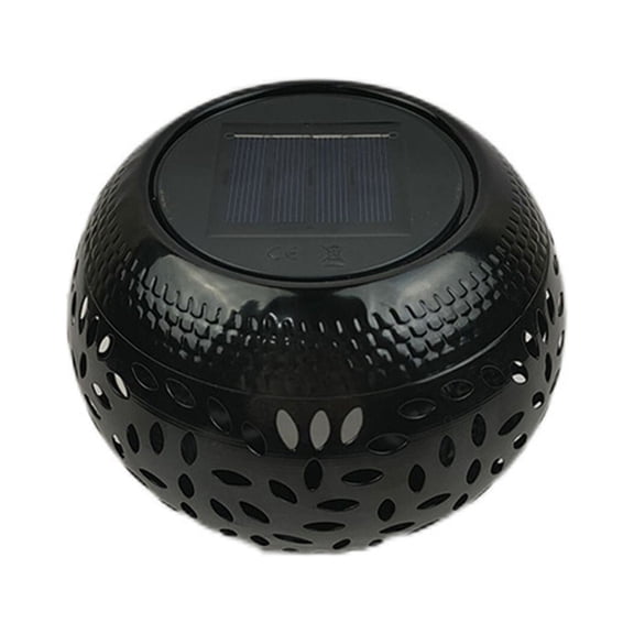 Dengmore Solar Outdoor Table Lantern Flickering Flame Light Round Pot With Warm Yellow Garden LED Tabletop Lamp Decorative For Garden Yard