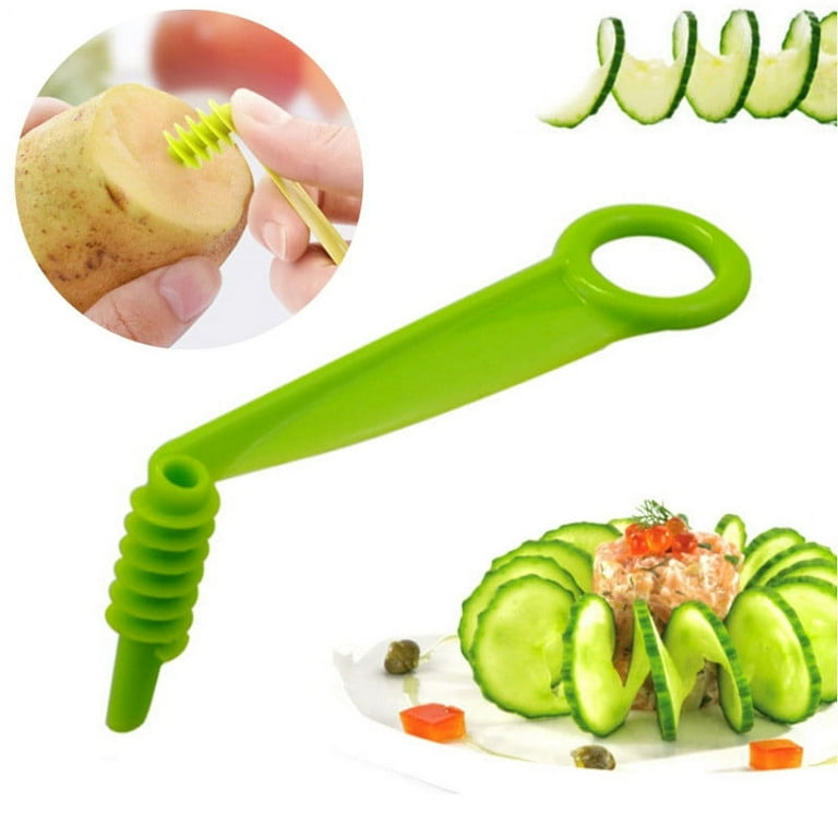 Metal Vegetable Spiralizer 3 Blades Potato Slicer Noodles and Curly Chips  Maker Cabbage Carrot Grater Kitchen Accessories