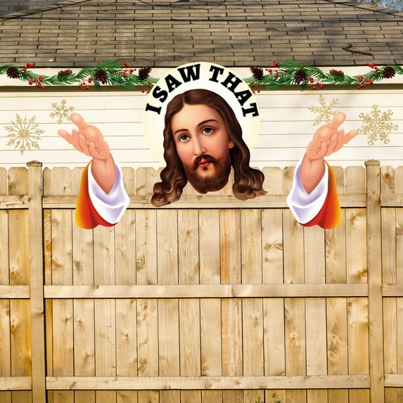 Dengmore Spying Fence Peeker Yard Art, Garden Nosy Neighbor Funny Old Couple, Waterproof Outdoor Lawn Decoration Sign