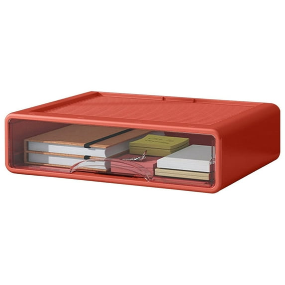 FFENYAN Stackable Desk Organizer Drawer Large Desktop Paper Storage Organizer For Standard Paper Clear Stac Drawer Organizer Box For Office HomeStationery Large