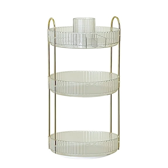 Dengmore Storage Rack Toiletry Storage Box Desktop Rotating Dressing Table Skin Care Product Storage Rack Lipstick Brush Holder