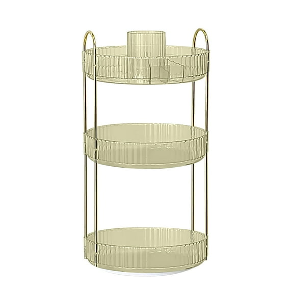 Dengmore Storage Rack Toiletry Storage Box Desktop Rotating Dressing Table Skin Care Product Storage Rack Lipstick Brush Holder