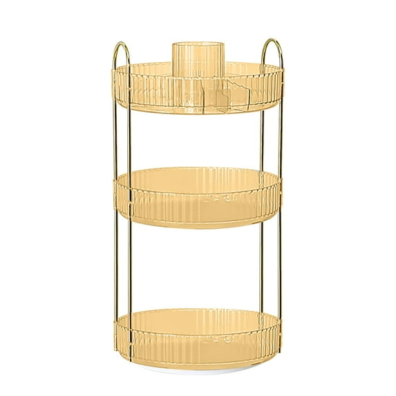 Dengmore Storage Rack Toiletry Storage Box Desktop Rotating Dressing Table Skin Care Product Storage Rack Lipstick Brush Holder