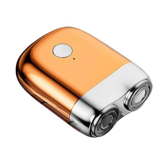 Dengmore Travel Men's Shaver Mini Electric for Men USB Rechargeable Beard Shaver Pocket Size Shavers Compact (Orange)