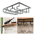 thumbnail image 1 of Dengmore Under Cabinet Stemware Wine Glass Holder Metal Organizer for Bar Kitchen Black for Kitchen, 1 of 8