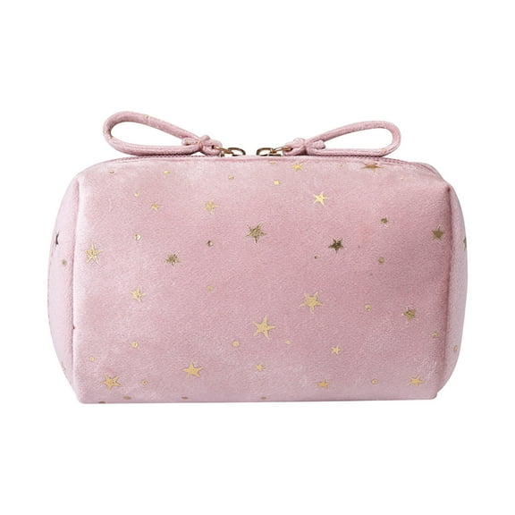 Dengmore Velvet Cosmetic Bag Portable Flannel Star Handbag Pocket Changes Bag Lipstick Storage Bag Makeup Organizer Pouch
