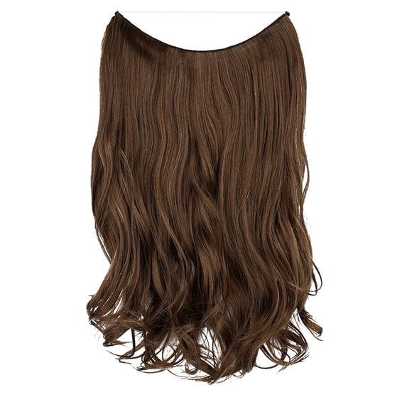 Dengmore Women's Long Curly Hairpiece One-Piece Wig with Fishline Extension Voluminous Big Curls Heat Friendly Synthetic Silk for Everyday & Special Occasion