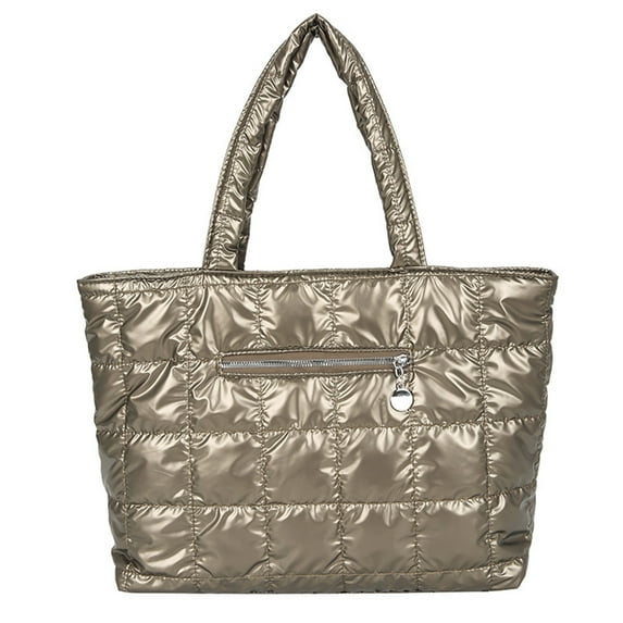 Dengmore Women's Tote Bag Large Shoulder BagTote Padded Winter Handbag Space Tote Bag Feather Shoulder Bag Shopping