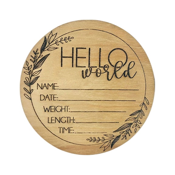 Dengmore World Birth Announcement Sign - Wooden Plaque For Baby Name And Birth Detai for Home Decor
