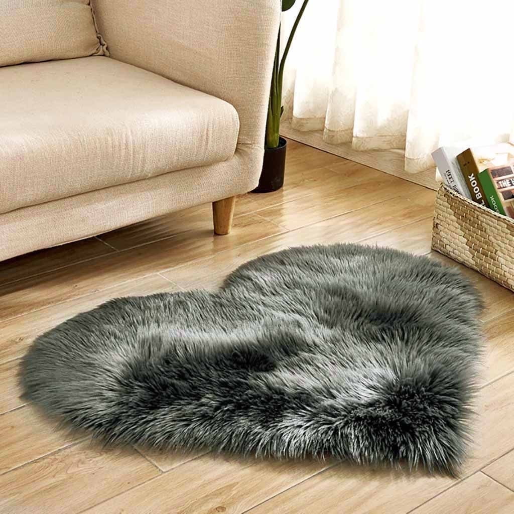 Denhf 11.81 x 15.74 inch Heart Shaped Rugs for Bedroom,Small Aesthetic ...