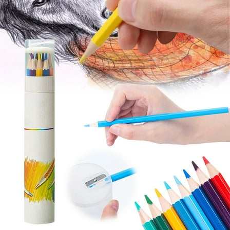 Denhf 12Pcs Colored Pencils, Soft Core Coloring Pencils Set, Watercolor Pencil for Kids Adults Sketching Painting, Art Color Drawing Pencil Set, School Home Office Stationery Supplies, 12 Colors