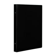 Denhf 1Pc 3 Ring Binder, 1 Inch Binders 3 Ring, Flexible Binder for Home Office Supplies, Plastic Ring Binder, Cute 1" Binder, Thin Binder, Round Rings, Classroom Must Haves, 12.2" x 9.1", Black