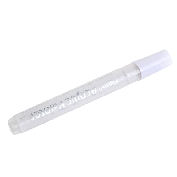 Denhf 1Pc Acrylic Paint Markers, Water-Based Non-Toxic Permanent Markers Medium Tip, Quick Dry Waterproof Acrylic Paint Pens for Metal, Wood, Rock, Glass, Canvas, Plastic, and Ceramic, 3ml, White