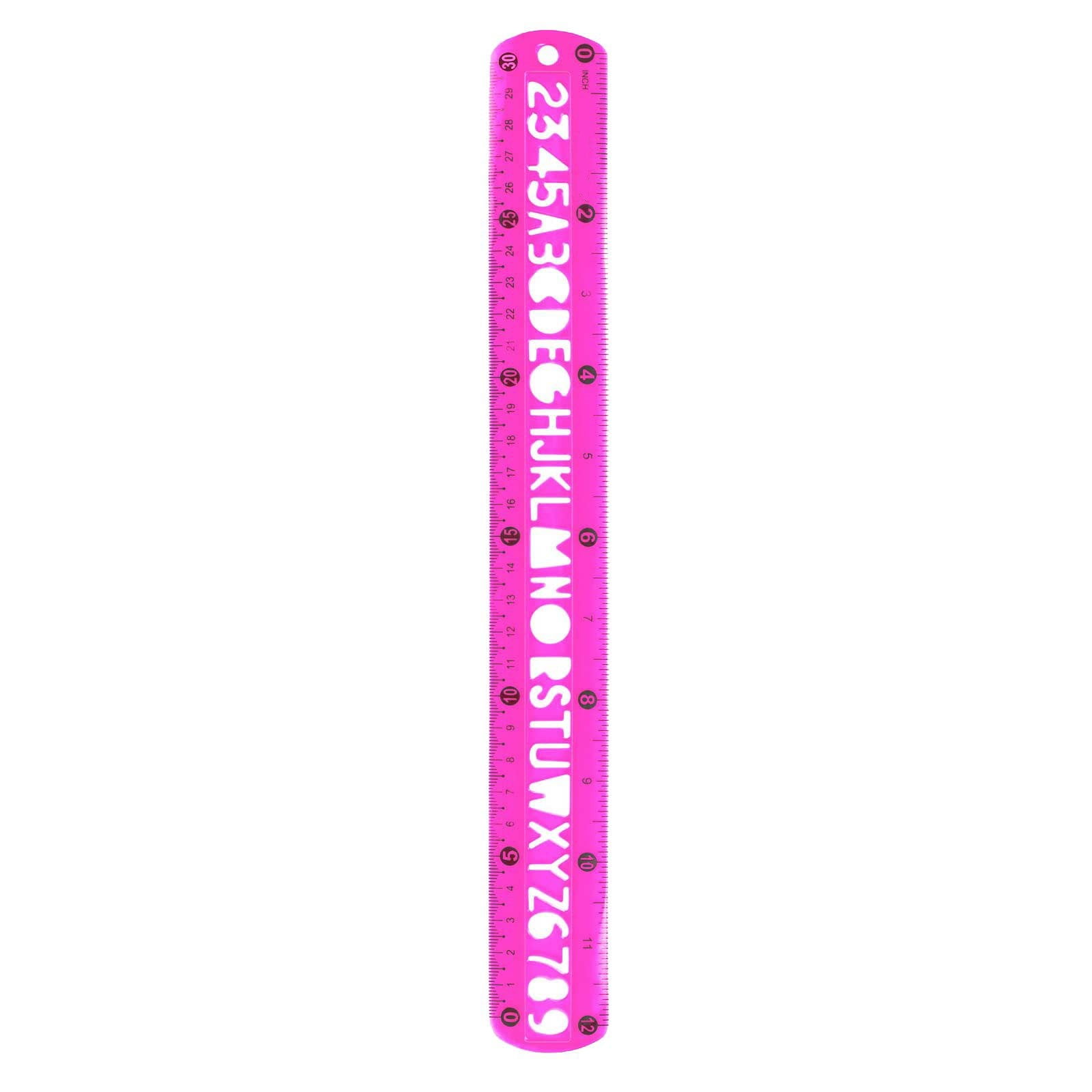 Denhf 1Pc Flexible Ruler, 12 Inch Clear Bendable Ruler with Centimeters and Inches, Soft Plastic Ruler for Teacher Office Supplies, Classroom Must Haves, Studying Essentials, 30cm, Pink