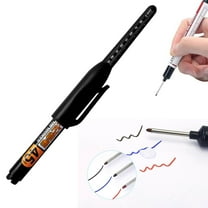 Denhf 1Pc Long Head Deep Hole Marker Pens, 20mm Long Nib Marker, Multi-purpose Deep Reach Markers for Construction, Quick Dry Waterproof Carpenter Pencils, Black