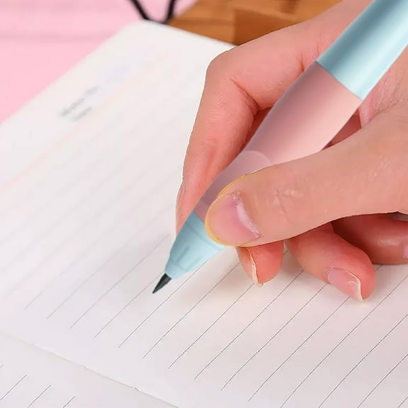 Denhf 1Pc Mechanical Pencils, 2.0mm Correction Pencil with 6 Refills and Comfort Grip, Ergonomic Mechanical Pencil for Writing Drawing, Stationery Supplies, Blue